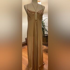 VINTAGE MG Jcpenny Nude Nylon Sexy Strappy Nightgown